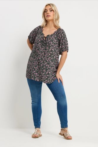 Top Texturé À Petit Imprimé Floral Rose Size 42 - Yours - Modalova