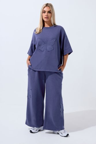 Curve Tshirt Oversize À Motif Papillon Brodé Violet Size 46 - Limited Collection - Modalova