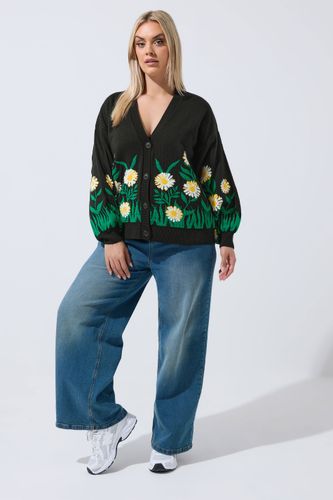 Cardigan En Maille Noir À Fleurs Size 42-44 - Limited Collection - Modalova