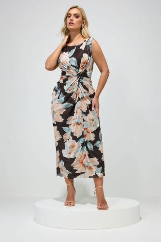 Robe À Motif Floral Marron Chocolat Size Regular > 42 - Yours London - Modalova