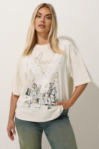 Tshirt Crème Curve À Détails En Dentelle Western Size 48 - Limited Collection - Modalova