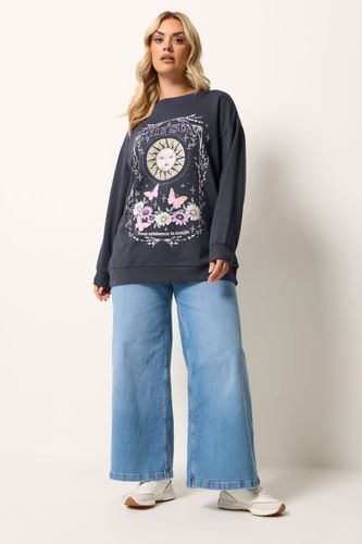 Sweatshirt Gris À Imprimé Graphique Céleste Size 46 - Yours - Modalova