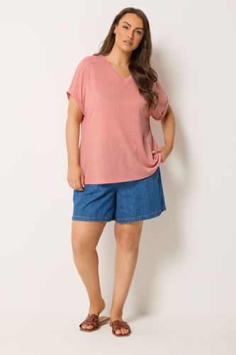 Yours Tshirt Rose Effet Lin Size 44 - Yours - Modalova