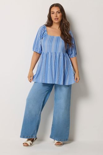 Top Péplum À Rayures Bleues Size 44 - Yours - Modalova