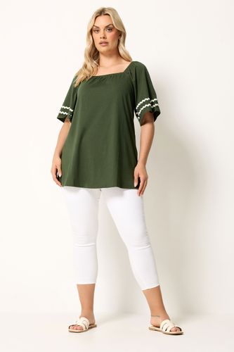 Blouse Trapèze Vert Kaki Size 48 - Yours - Modalova