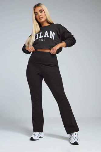 Legging Noir Ample Stretch En Jersey Taille Pliable Size 44 - Limited Collection - Modalova