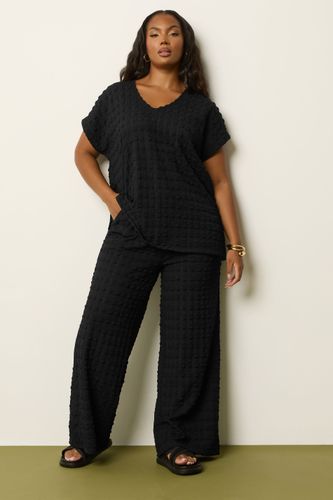 Pantalon Large Texturé Noir Size Regular > 42 - Yours - Modalova