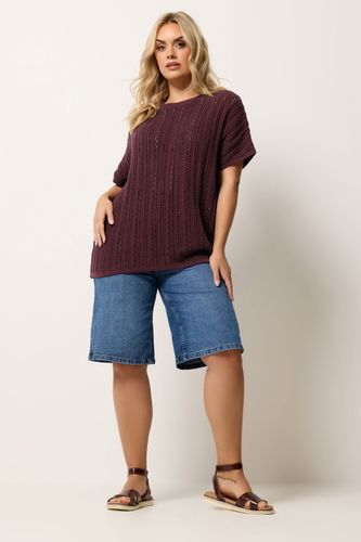 Top En Maille Bordeaux Size 54-56 - Yours - Modalova