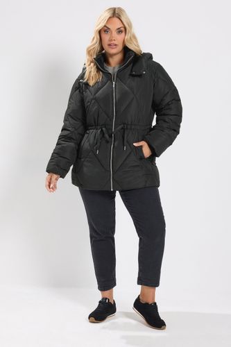 Doudoune Noire À Matelassage En Losanges Size 48 - Yours - Modalova