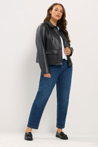 Veste À Boutons En Similicuir Noir Size 50-52 - Yours - Modalova