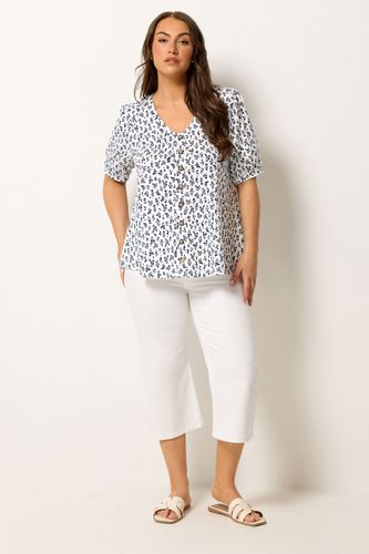 Top Fleuri Blanc Boutonné Sur Le Devant Size 46 - Yours - Modalova