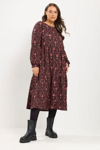 Robe Milongue Texturée Bordeaux À Motif Cachemire Size 48 - Yours - Modalova