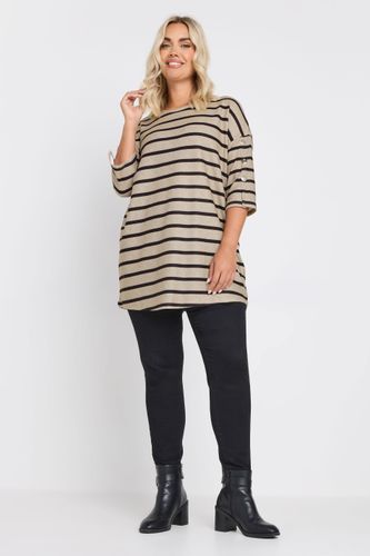 Top Marron En Jersey À Rayures Size 48 - Yours - Modalova