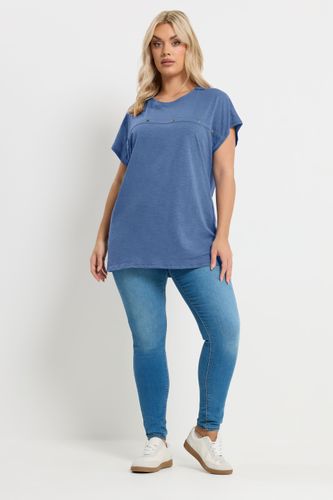 Tshirt Clouté À Mancherons Bleu Size 58-60 - Yours - Modalova