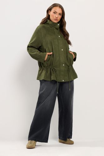Veste En Suédine Vert Kaki À Cordon De Serrage Size 44 - Yours - Modalova