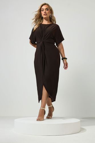 Robe Nouée Devant Marron Chocolat Size 42 - Yours London - Modalova