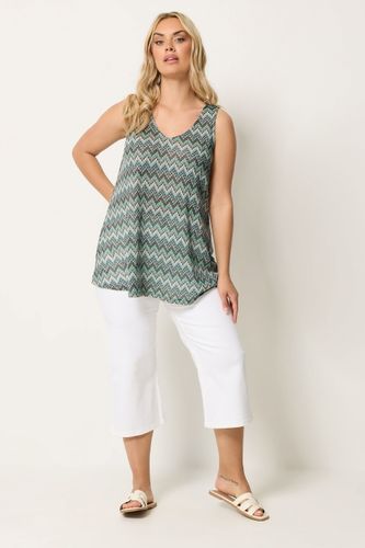 Débardeur Bleu À Imprimé Zigzag Size 54-56 - Yours - Modalova