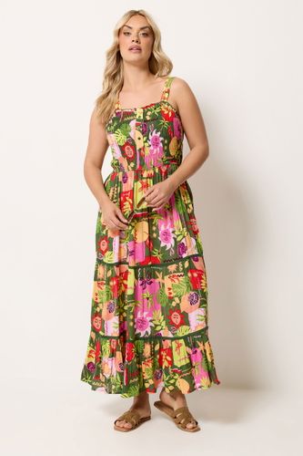 Robe Verte À Motif Coquillage Varié Avec Patte De Boutonnage Size 46 - Yours - Modalova