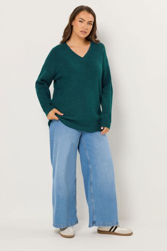 Pull En Maille Douce Bleu Sarcelle Size 54-56 - Yours - Modalova