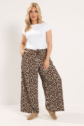 Pantalon Marron Chocolat À Imprimé « Dear » Size Short > 44 - Yours - Modalova