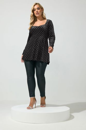 Top À Encolure Carrée En Velours Noir Pailleté Size 44 - Yours London - Modalova
