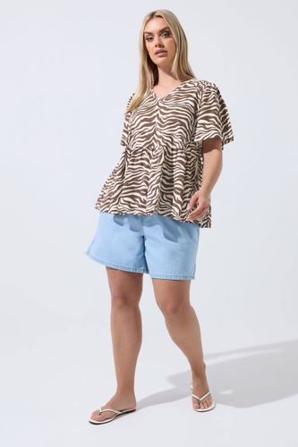Top À Basque Marron Zébré Size 42 - Limited Collection - Modalova