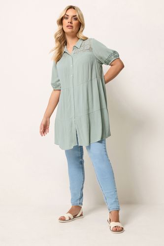 Chemise Vert Sauge À Volants Size 48 - Yours - Modalova