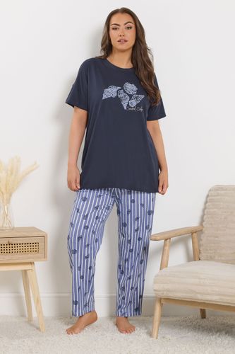 Ensemble De Pyjama « Coastal Calm » Bleu À Rayures Size 46-48 - Yours - Modalova