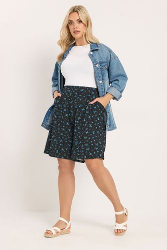 Short Noir À Petites Fleurs Size 48 - Yours - Modalova