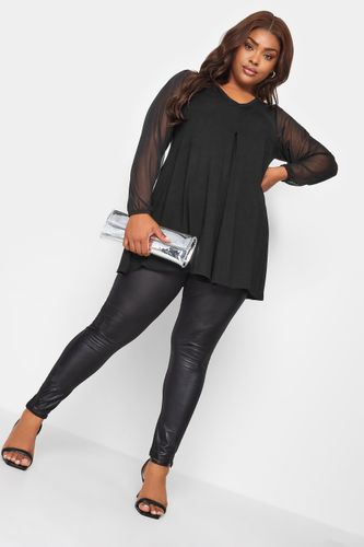 Top Noir Plissé En Filet Size 54-56 - Yours - Modalova