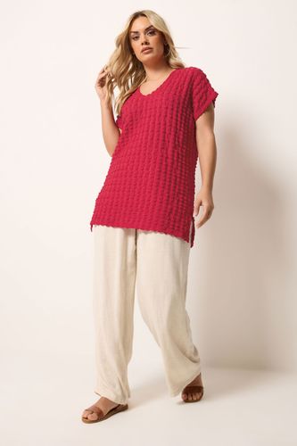 Tshirt Texturé Effet Bulles Rouge Size 44 - Yours - Modalova