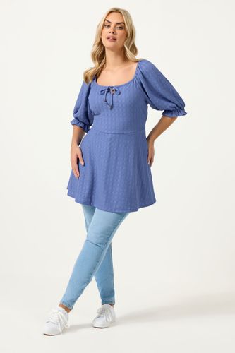 Top Bleu Tendance Folk Texturé Size 50-52 - Yours - Modalova
