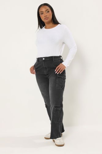 Jean Cargo Noir Effet Délavé Size 42 - Yours - Modalova