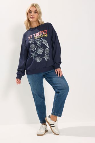 Sweatshirt À Imprimé Coquillages « St Tropez » Bleu Marine Size 42 - Yours - Modalova