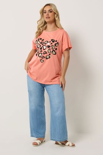 Tshirt Clair À Cœur Léopard Size 46 - Yours - Modalova