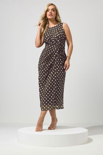 Robe À Pois Marron Chocolat Size 50 - Yours London - Modalova