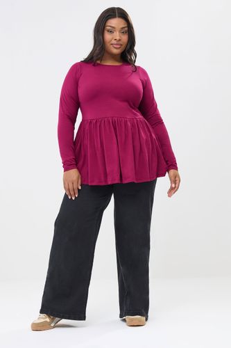 Top Manches Longues À Basque Rose Size 42 - Yours - Modalova
