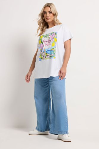 Tshirt Blanc À Imprimé Graphique « Sicily Italia » Size 48 - Yours - Modalova