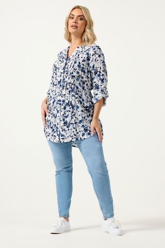 Blouse Bleue À Fleurs Avec Sequins Et Plis Nervurés Size 62-64 - Yours - Modalova