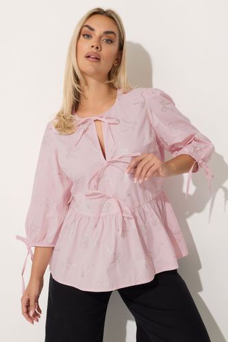 Haut Rose Métallisé Avec Nœud Papillon Sur Le Devant Size 48 - Limited Collection - Modalova