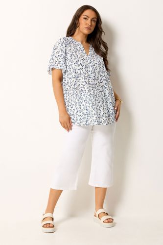 Top À Encolure Fendue Blanc À Petites Fleurs Size 54-56 - Yours - Modalova
