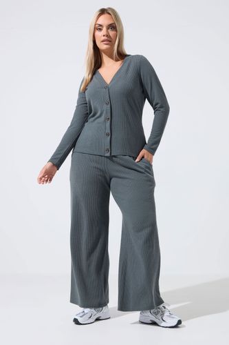Cardigan Gris Côtelé À Boutons Size 38 - Limited Collection - Modalova
