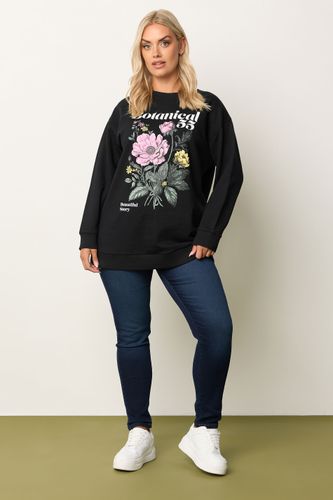 Curve Sweatshirt Noir À Fleurs « Botanical » Size 46 - Yours - Modalova