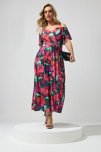 Robe Longue À Épaules Dénudées Avec Imprimé Floral Abstrait Size 46 - Yours London - Modalova