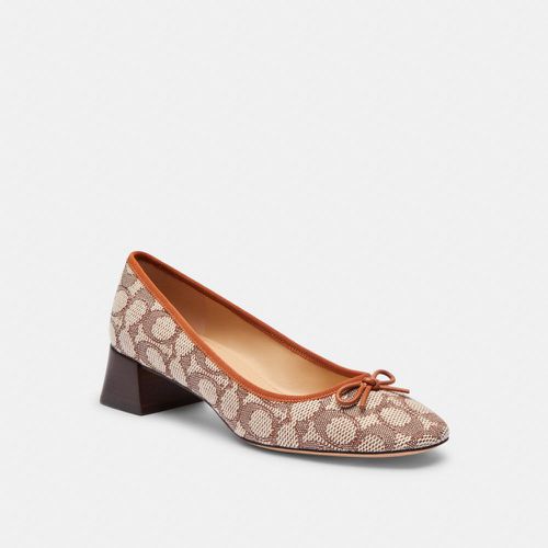 Escarpin ballerine Ava en tissu jacquard signature - COACH - Modalova