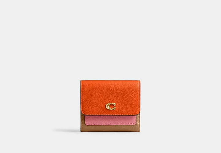 Petit portefeuille à rabat Mila en color block - COACH - Modalova