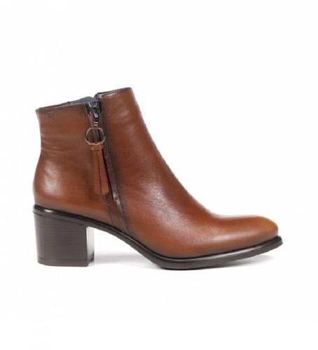 D8606-SU Bottines en cuir D8606-SU Marron clair -Hauteur du talon : 6cm (36), 5 à 8 cm, Fermeture éclair, Casuel - Fluchos - Modalova