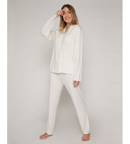 Pyjama de nuit en dentelle écru (L), Beige, Homewear, Polyester, Élasthanne, Manche longue - Admas - Modalova