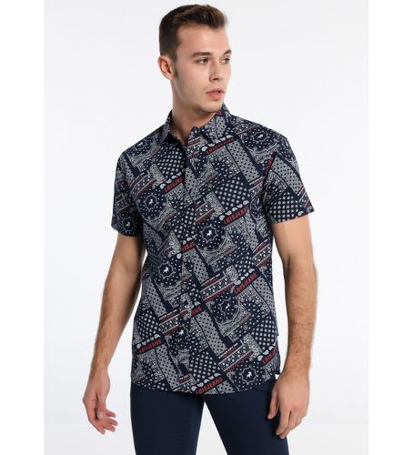 Chemise à manches courtes imprimée bleue (XXL), Casuel, Coton, Manche courte - Lois Jeans - Modalova