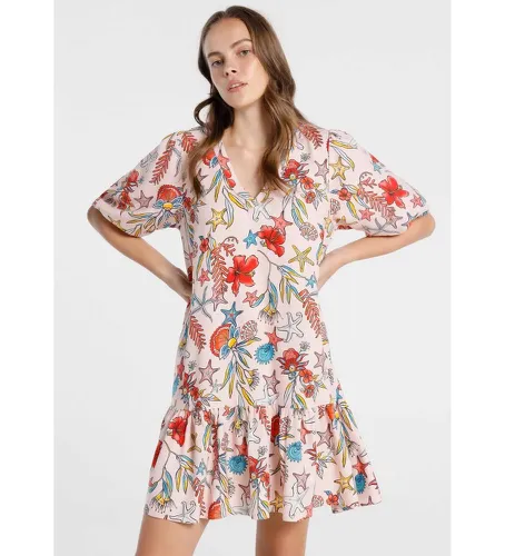 Robe en viscose Décolleté en V Imprimé (S), Casuel, Multicolore, Manche courte - Lois Jeans - Modalova